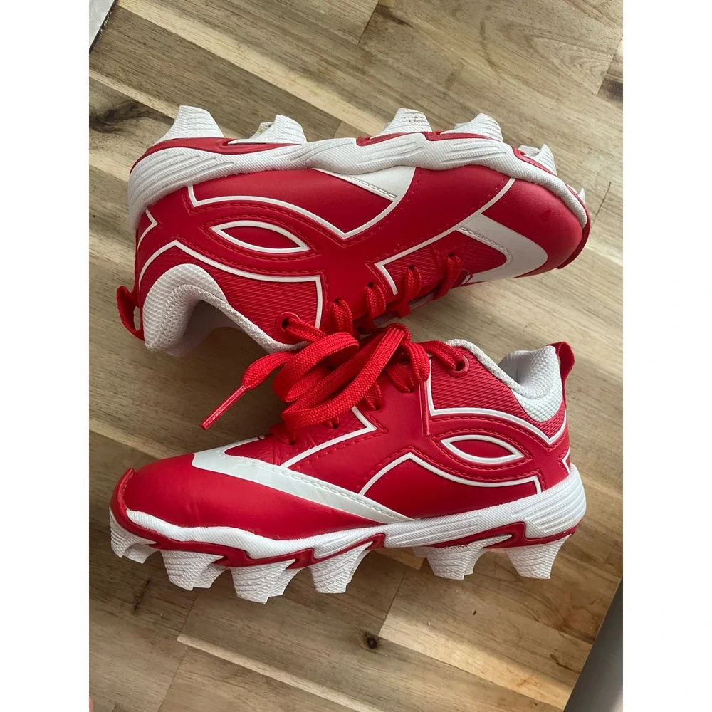 Under Armour Leadoff Low RM Jr Baseball Cleats Red White 11K 3010143-600